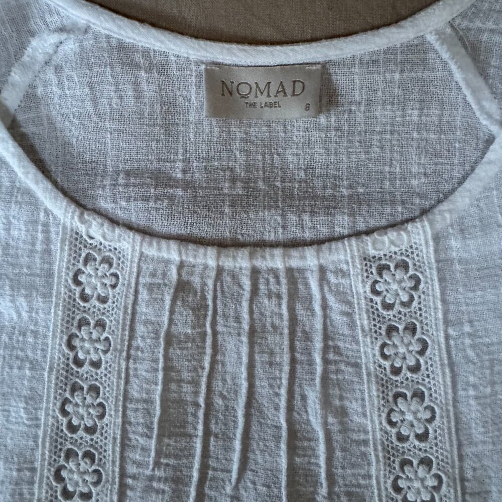 Nomad the Label Daisy Organic Cotton Blouse in Ivory - Picture 4 of 5
